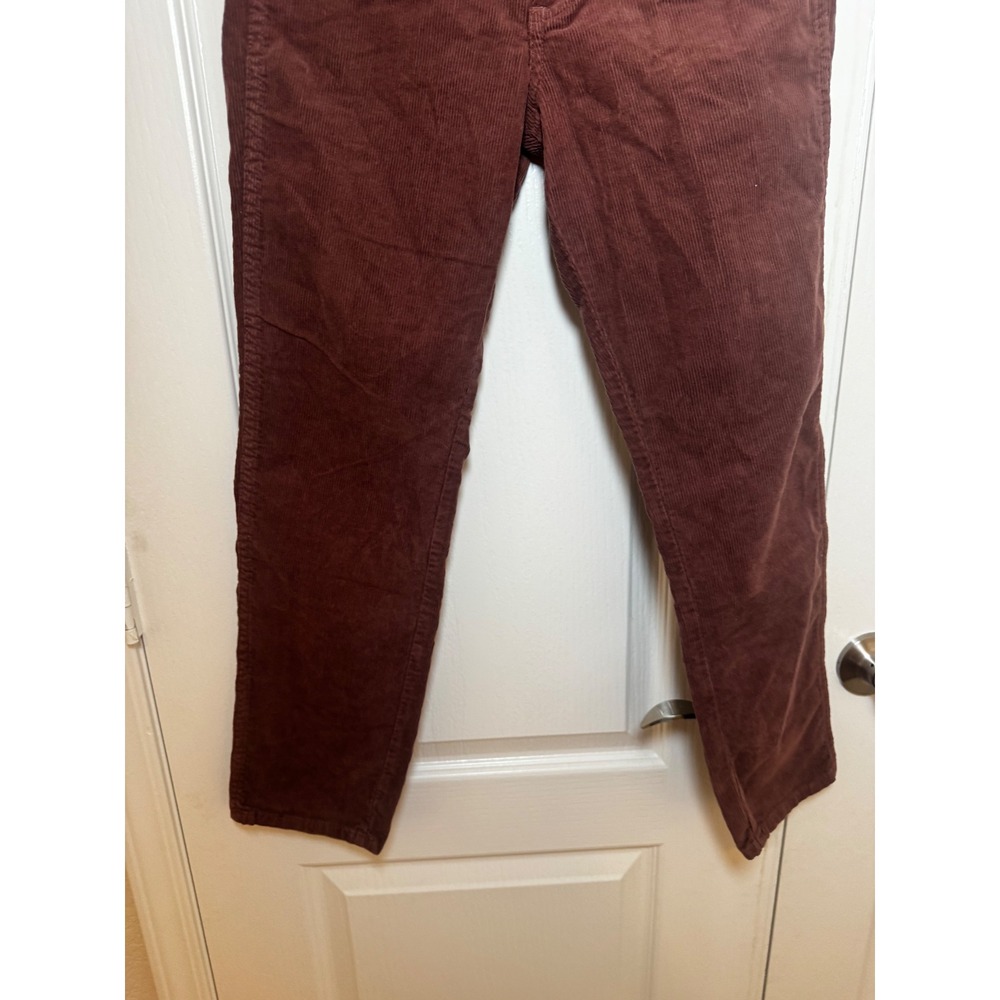 AMO Chelsea Crop Corduroy Pants Burgundy Slim Fit High Rise Size 25 NWT - Picture 6 of 8